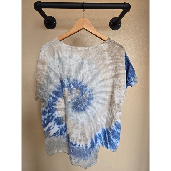 Valentina Naldi 100% Linen Tie Dye Asymmetrical Hem women's size small - Picture 5 of 8